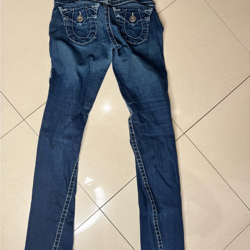 True Religion Women's Skinny Jeans in Dark Blue Denim